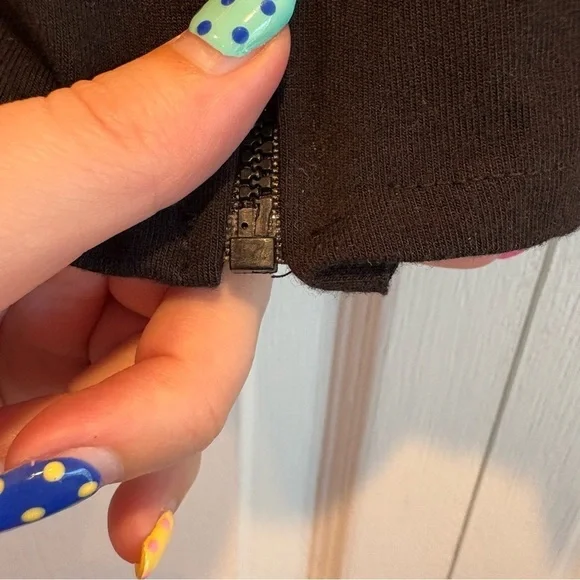 Handmade Black And Orange Zip Up Top - Size XS - Picture 3 of 3